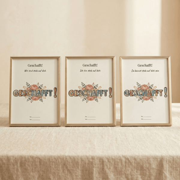Wunscherfüller - Set "Geschafft!" · 3er Bundle (für all die Verdienste die Anerkennung verdienen), Geldgeschenk Vorlage zum Ausdrucken - Lenora