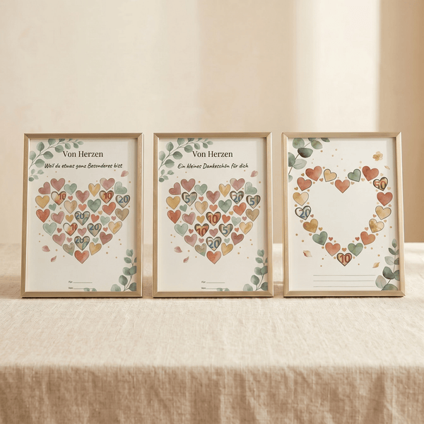 Wunscherfüller Von Herzen · 3er Bundle Universal (Besonders, Dankeschön & Persönlich), Geldgeschenk Vorlage zum Ausdrucken - Lenora