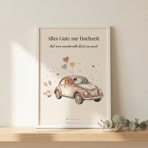 Wunscherfüller Hochzeit Flitterwochen mit Hochzeitsauto-Käfer