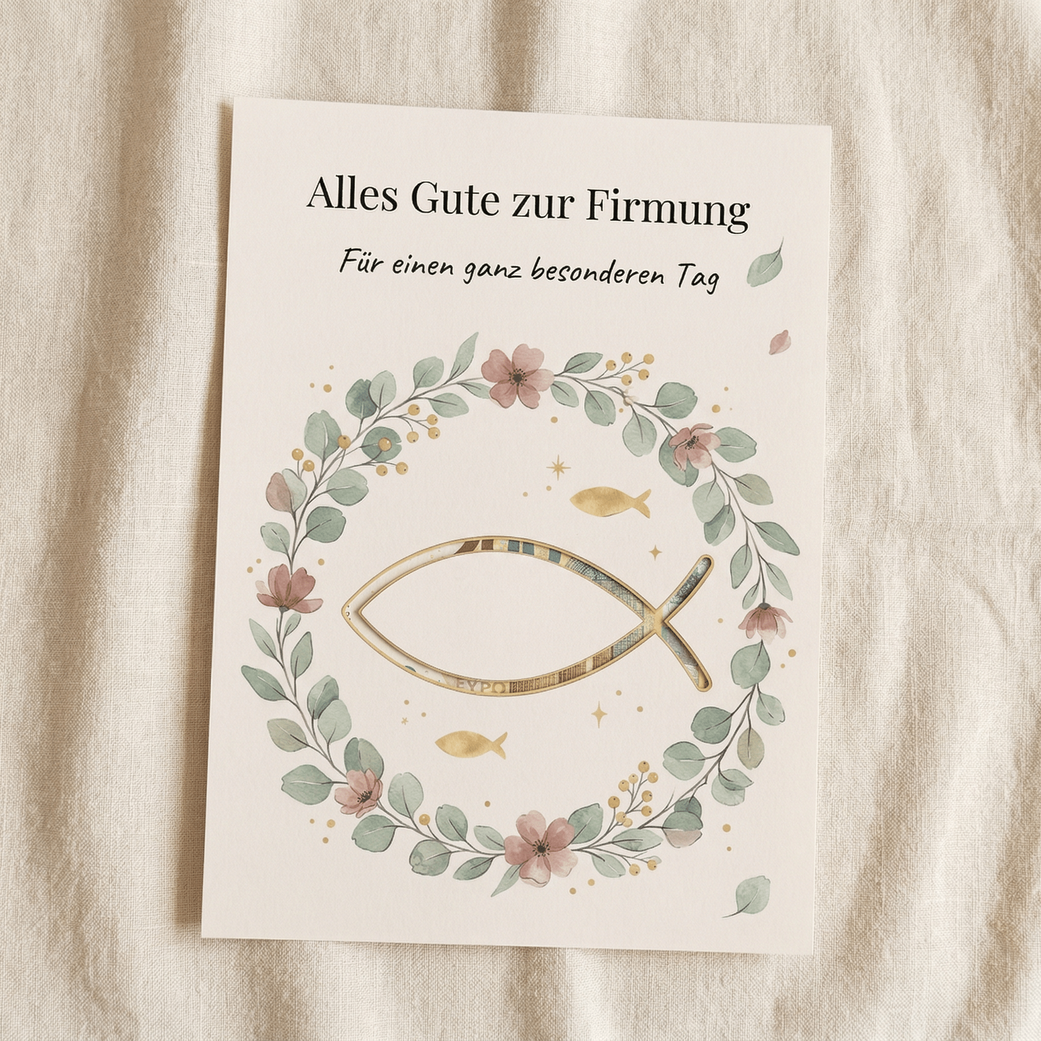 Wunscherfüller Firmung — Fisch, Geldgeschenk Vorlage zum Ausdrucken - Lenora