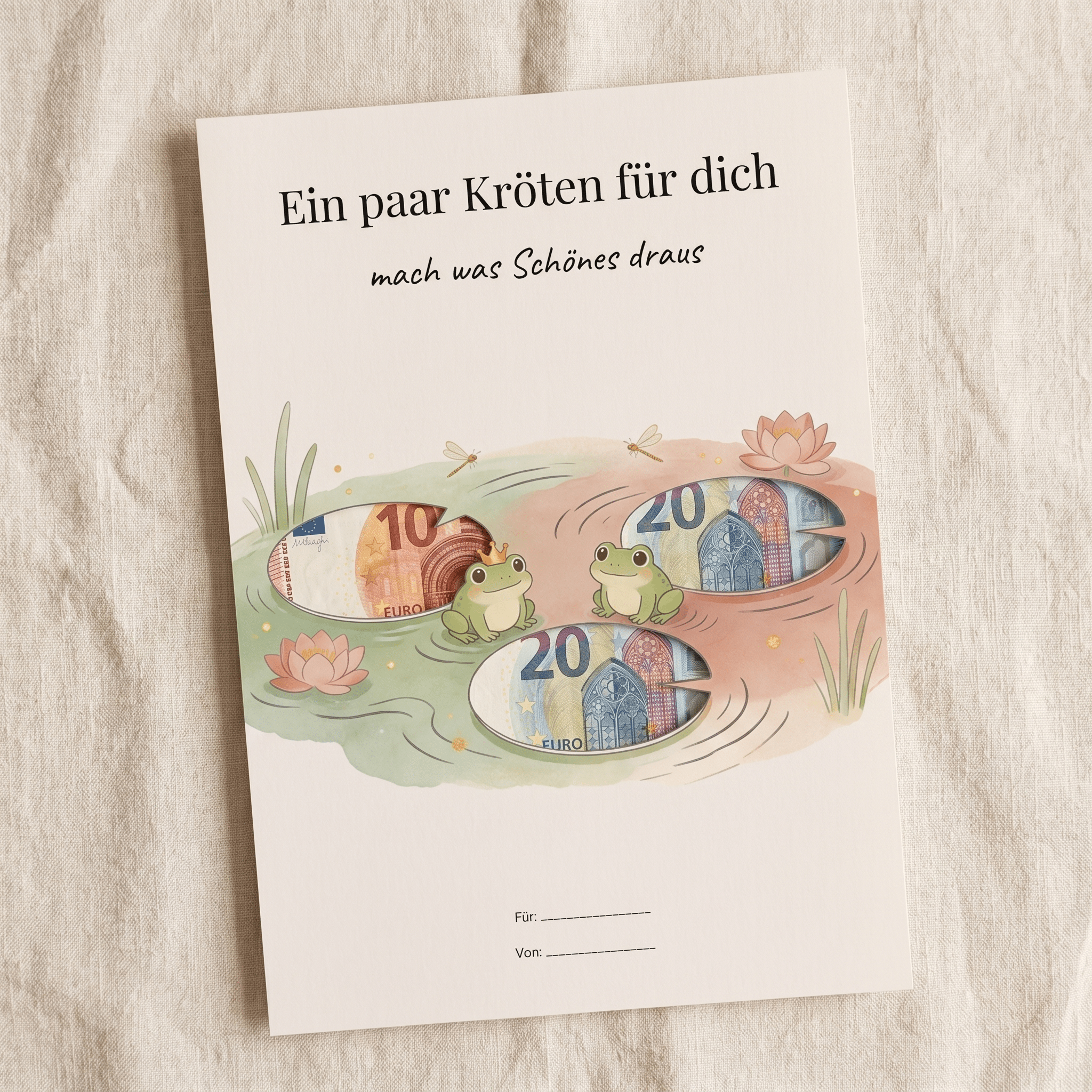 Wunscherfüller "Ein paar Kröten für dich", Geldgeschenk Vorlage zum Ausdrucken - Lenora