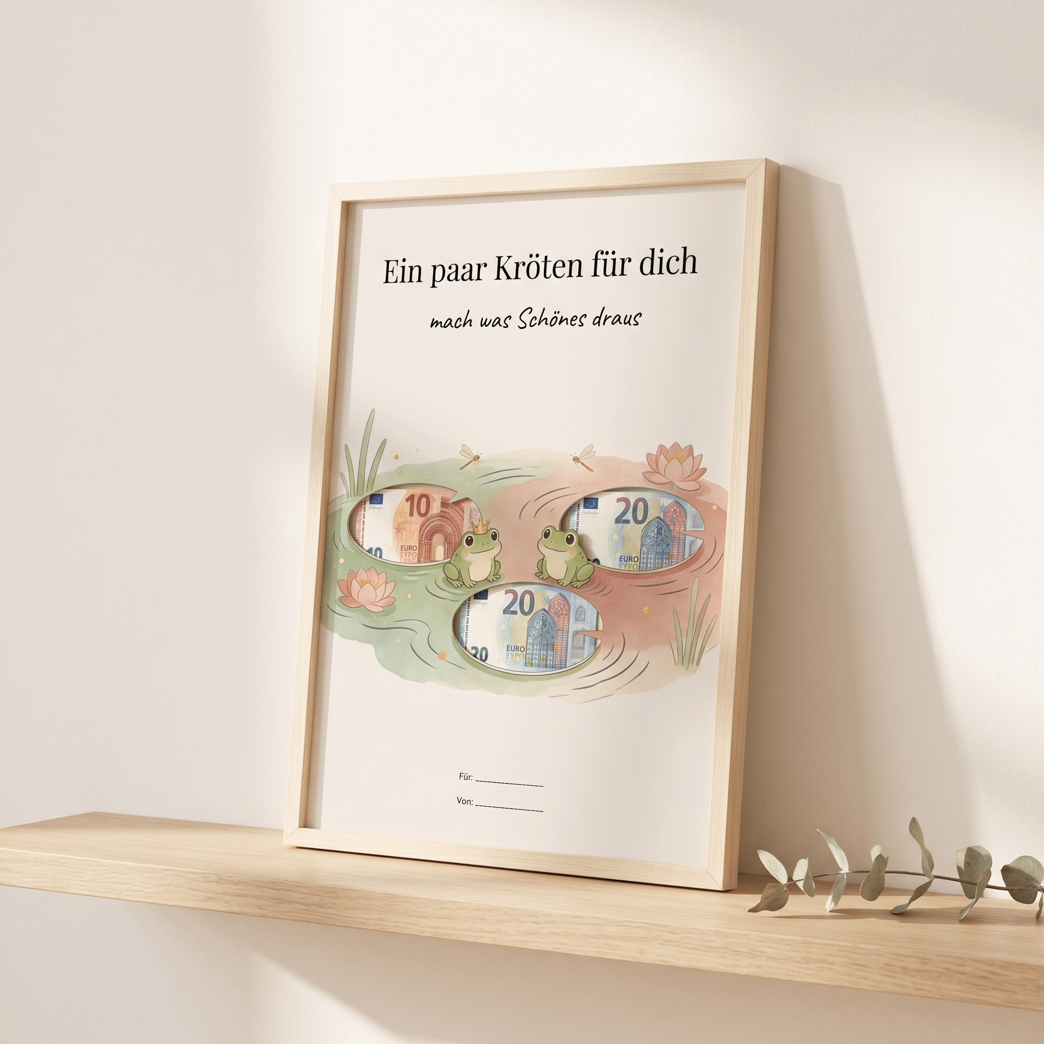 Wunscherfüller "Ein paar Kröten für dich", Geldgeschenk Vorlage zum Ausdrucken - Lenora