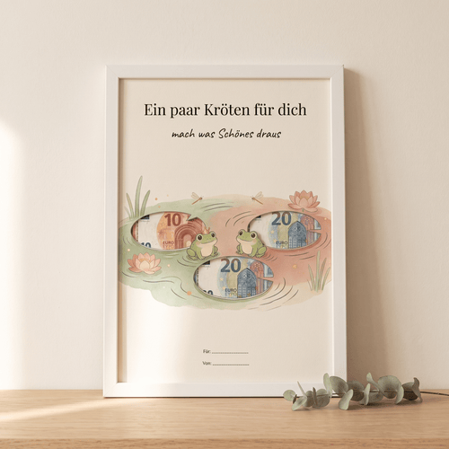 Wunscherfüller "Ein paar Kröten für dich", Geldgeschenk Vorlage zum Ausdrucken - Lenora