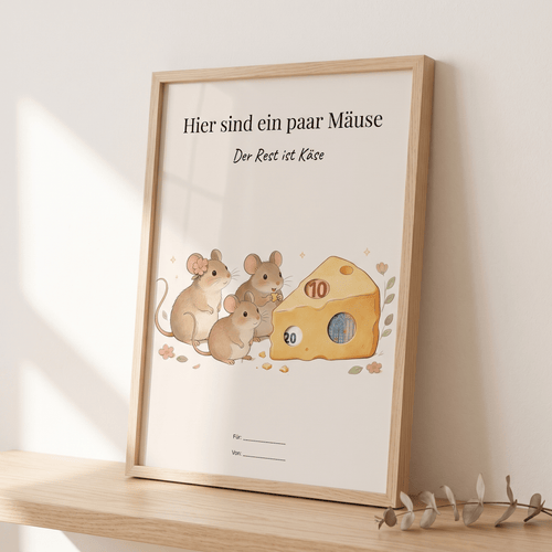 Wunscherfüller "Hier sind ein paar Mäuse" (Motiv 1), Geldgeschenk Vorlage zum Ausdrucken - Lenora