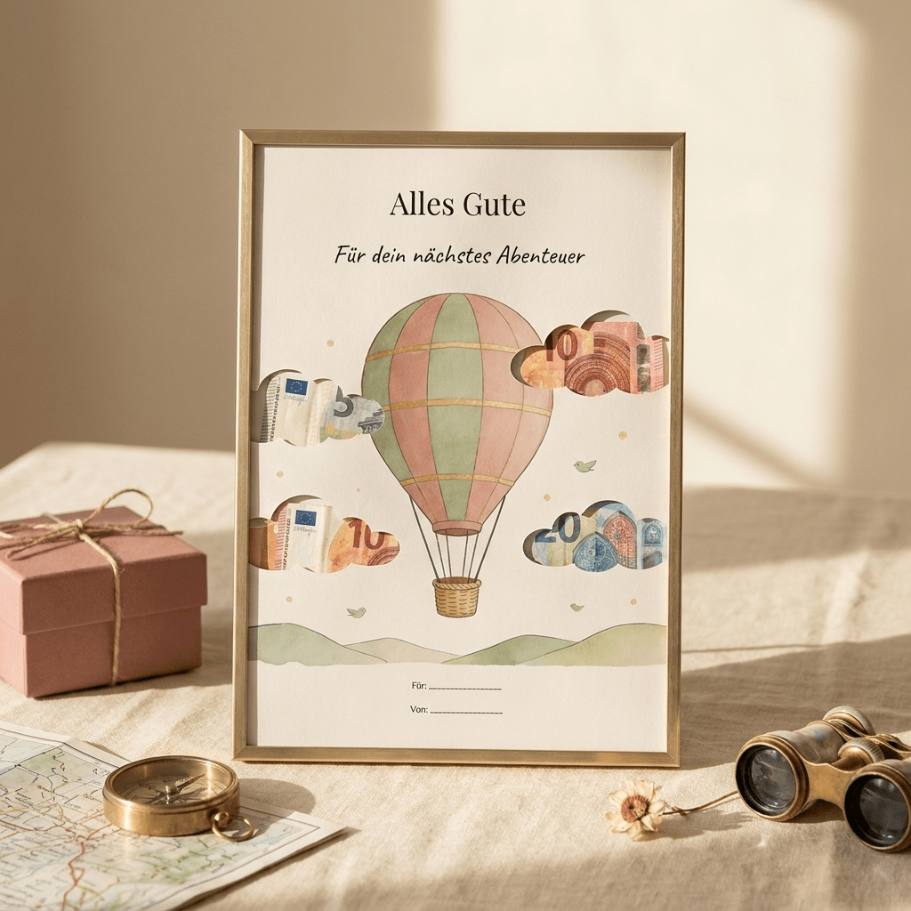 Wunscherfüller - Set "Die Klassiker" - 3er Bundle (humorvoller Abschied, Abenteuer, Runder Geburtstag), Geldgeschenk Vorlage zum Ausdrucken - Lenora
