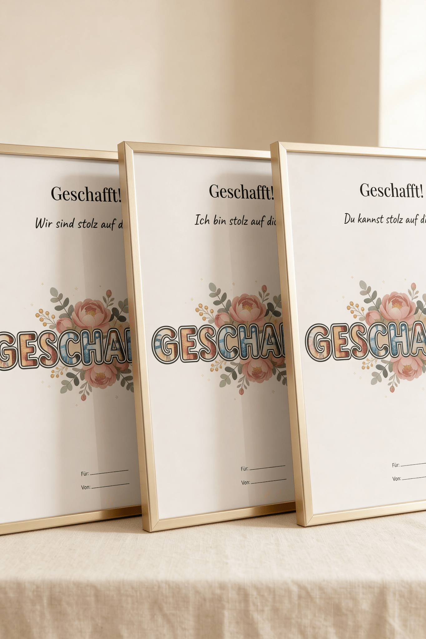Wunscherfüller - Set "Geschafft!" · 3er Bundle (für all die Verdienste die Anerkennung verdienen), Geldgeschenk Vorlage zum Ausdrucken - Lenora