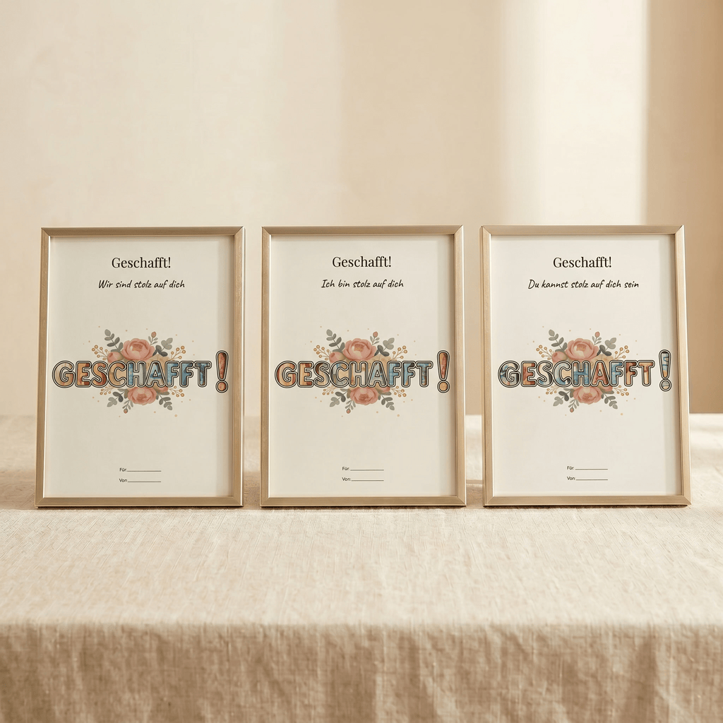 Wunscherfüller - Set "Geschafft!" · 3er Bundle (für all die Verdienste die Anerkennung verdienen), Geldgeschenk Vorlage zum Ausdrucken - Lenora