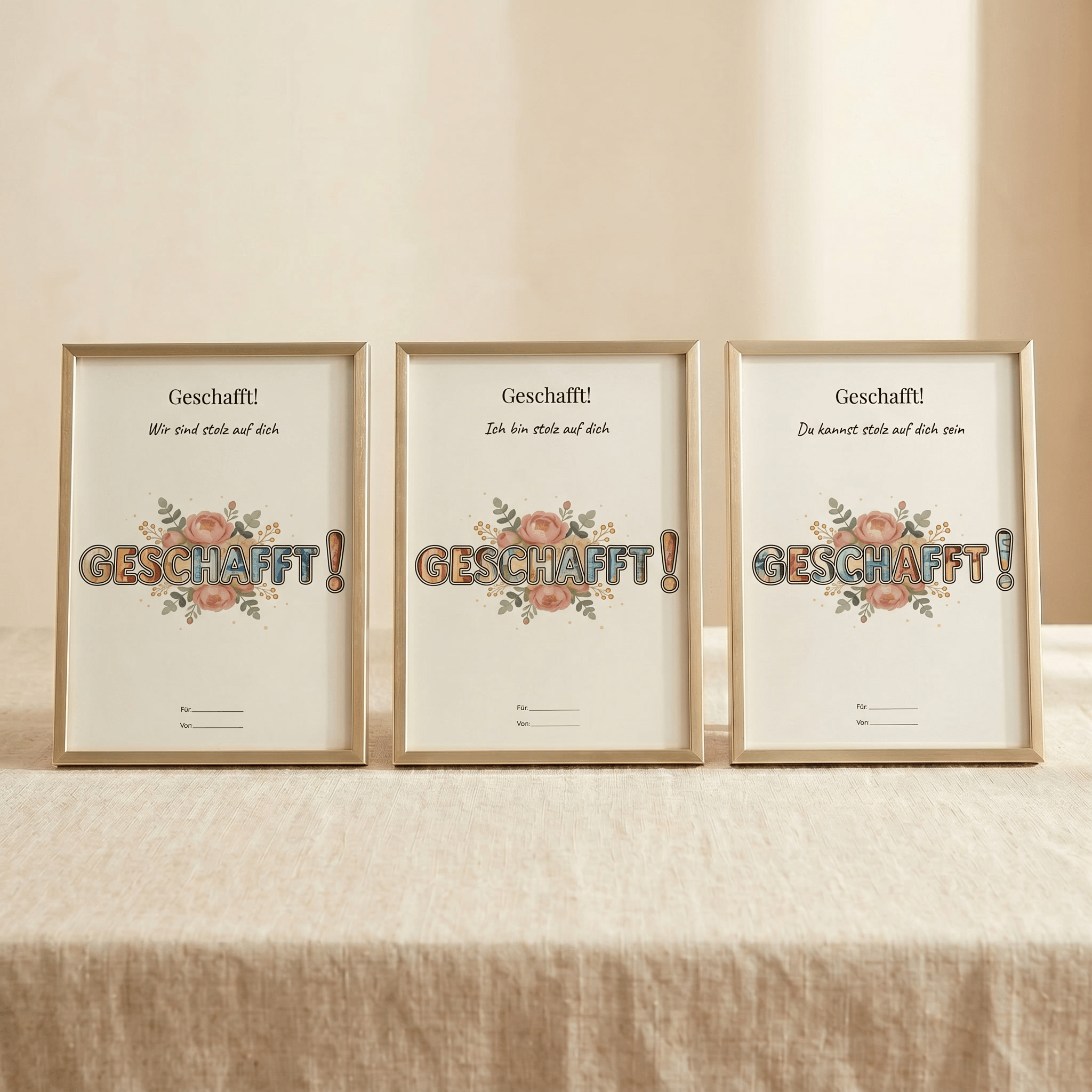 Wunscherfüller - Set "Geschafft!" · 3er Bundle (für all die Verdienste die Anerkennung verdienen), Geldgeschenk Vorlage zum Ausdrucken - Lenora