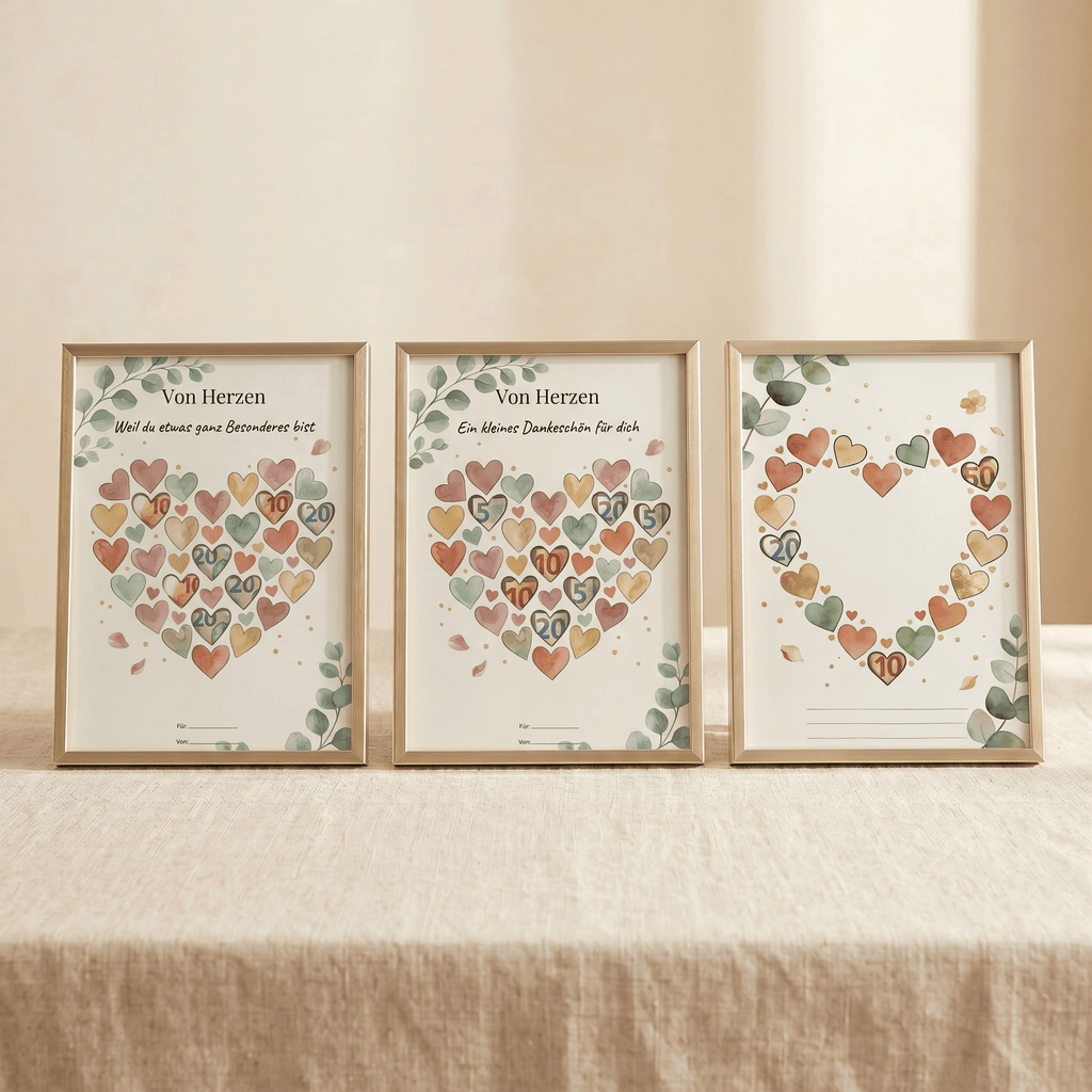Wunscherfüller Von Herzen · 3er Bundle Universal (Besonders, Dankeschön & Persönlich), Geldgeschenk Vorlage zum Ausdrucken - Lenora