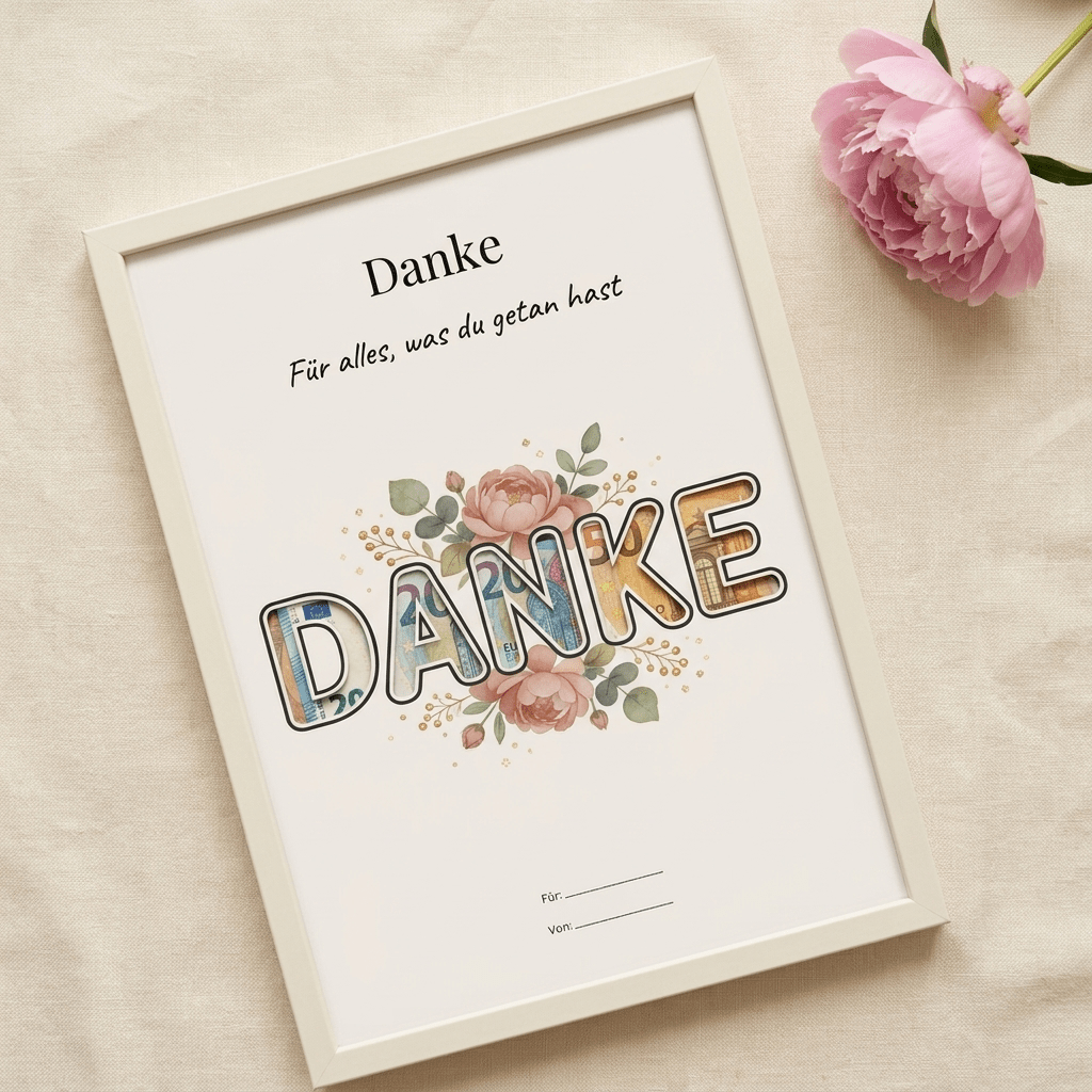 Wunscherfüller - Set "Danke" - 5er Bundle, Geldgeschenk Vorlage zum Ausdrucken - Lenora