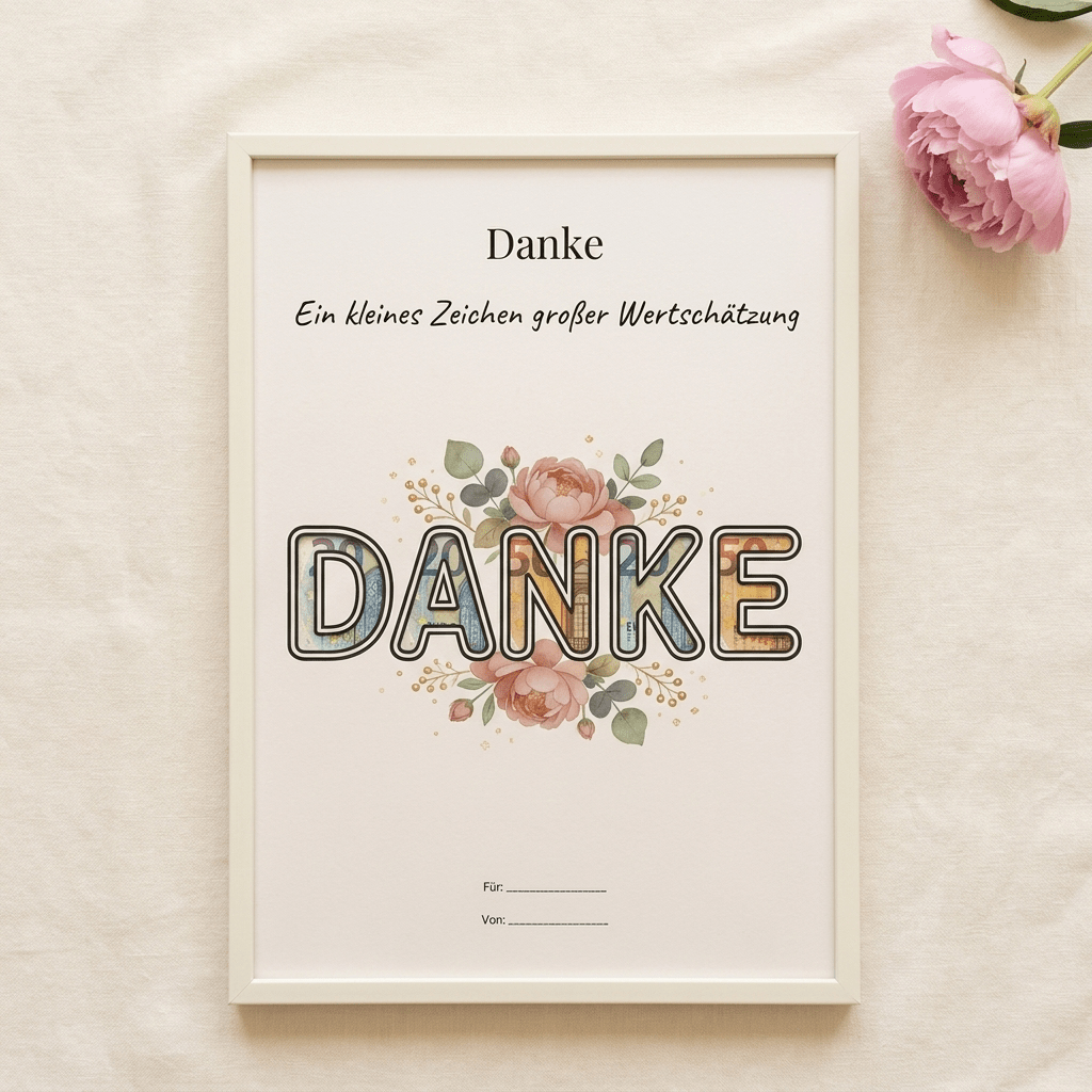 Wunscherfüller - Set "Danke" - 5er Bundle, Geldgeschenk Vorlage zum Ausdrucken - Lenora
