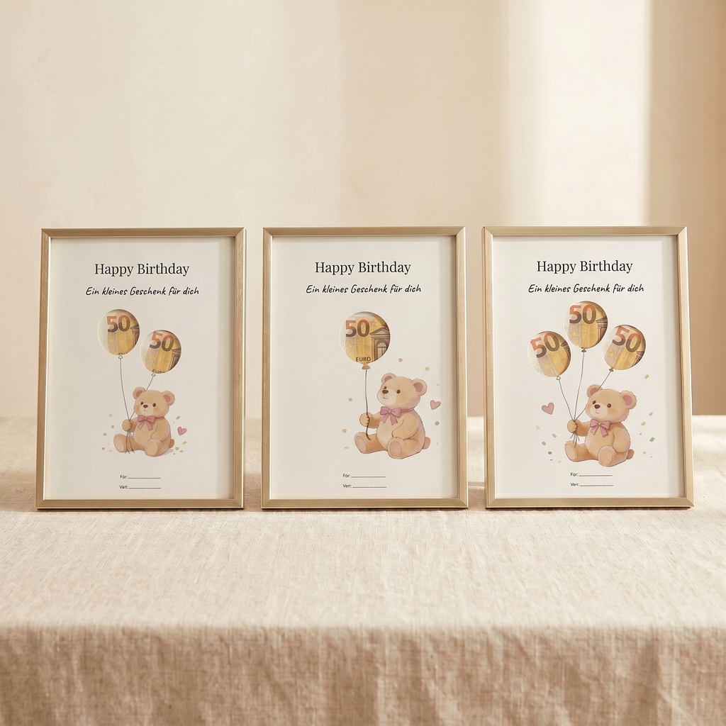 Wunscherfüller-Set Baby & erster Geburtstag — 3er Bundle Teddybär (1, 2 & 3 Ballons)