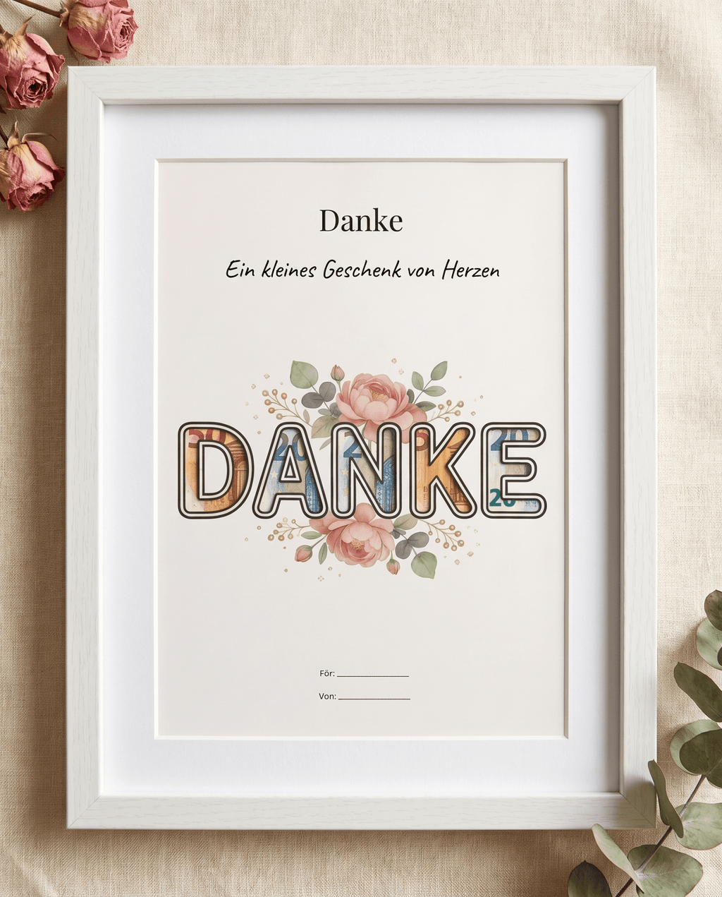 Wunscherfüller - Set "Danke" - 5er Bundle, Geldgeschenk Vorlage zum Ausdrucken - Lenora