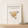 Wunscherfüller Konfirmation - Kreuz, Geldgeschenk Vorlage zum Ausdrucken - Lenora