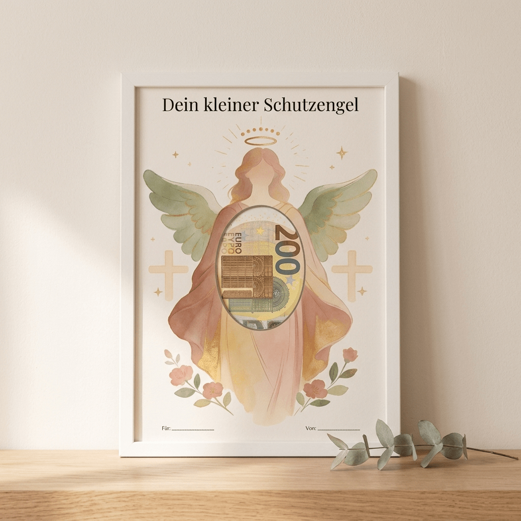 Wunscherfüller Christlich - Schutzengel, Geldgeschenk Vorlage zum Ausdrucken - Lenora