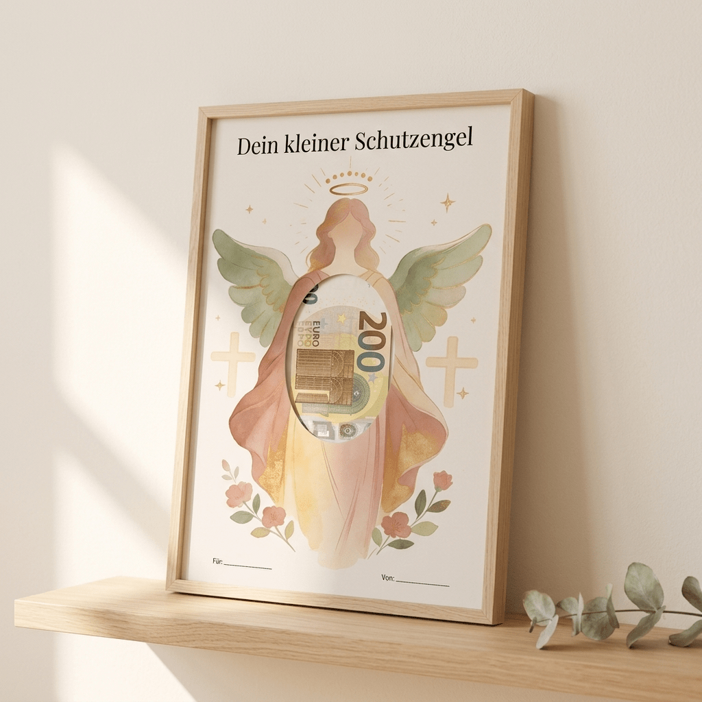 Wunscherfüller Christlich - Schutzengel, Geldgeschenk Vorlage zum Ausdrucken - Lenora