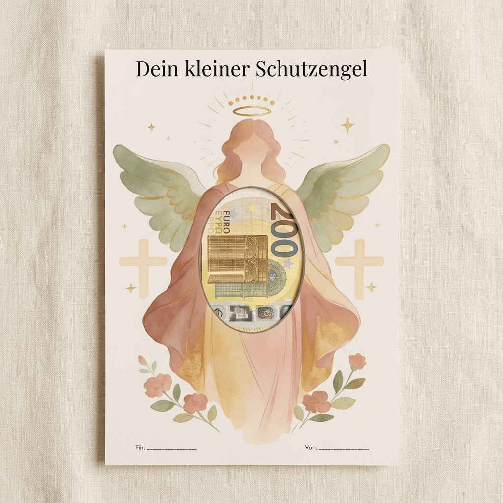 Wunscherfüller Christlich - Schutzengel, Geldgeschenk Vorlage zum Ausdrucken - Lenora