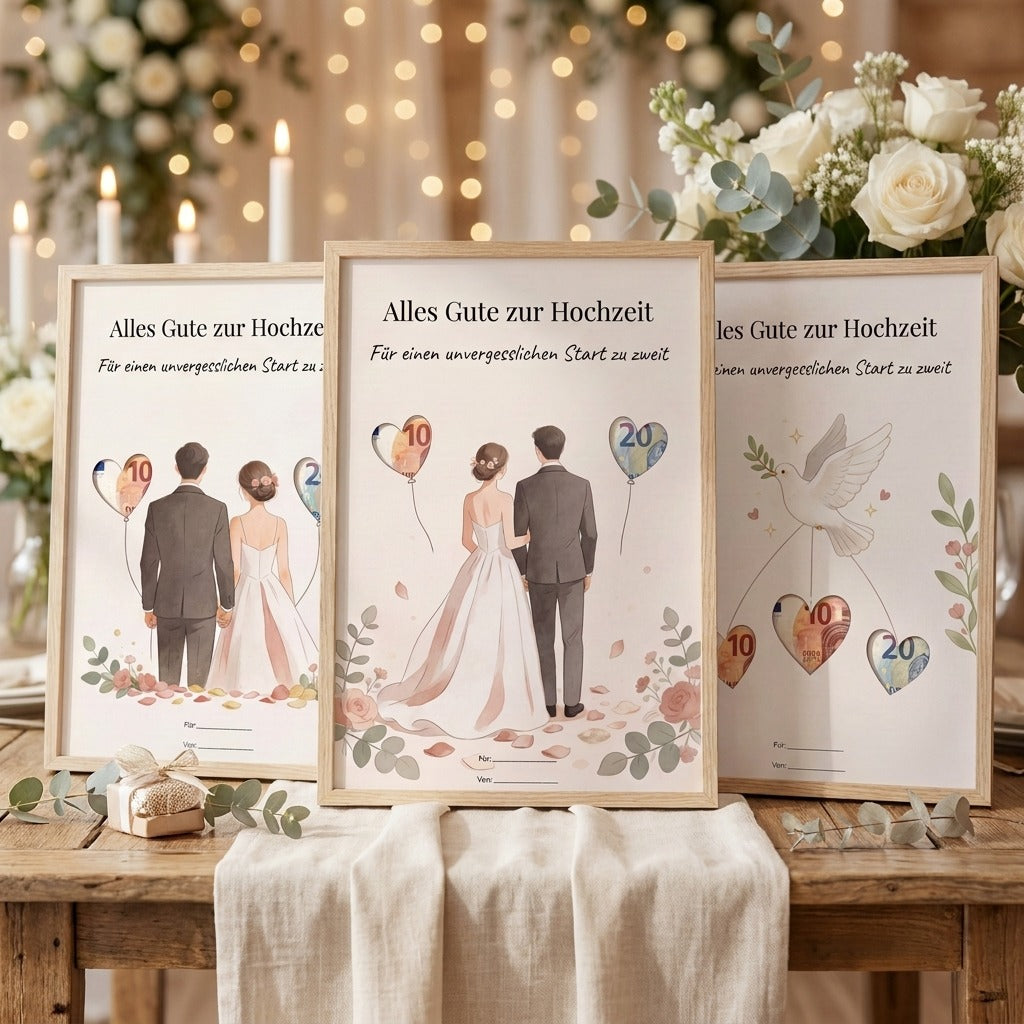 Wunscherfüller-Set Hochzeit - Brautpaare & Taube | Kauf 2 bekomme das 3. Gratis