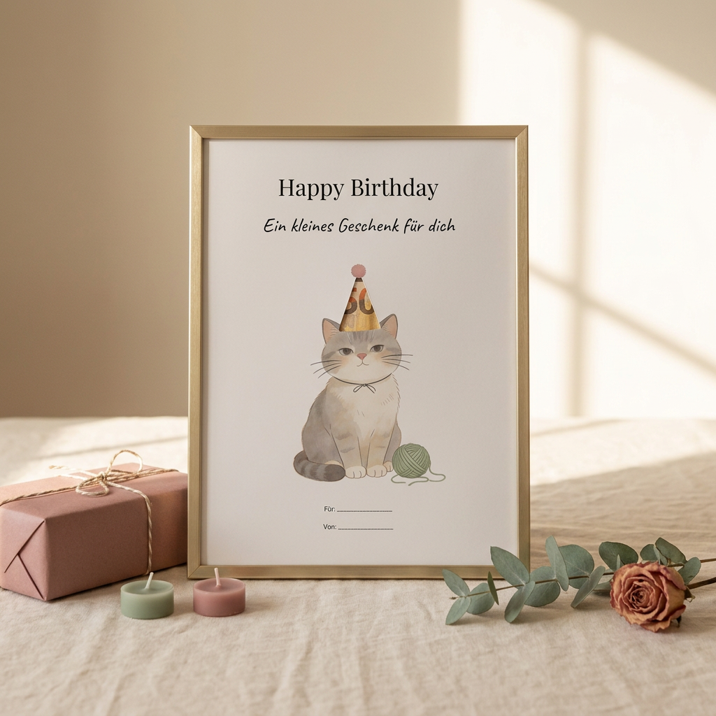 Wunscherfüller-Set Geburtstag · 3er-Bundle (Hund, Katze, Blumen)