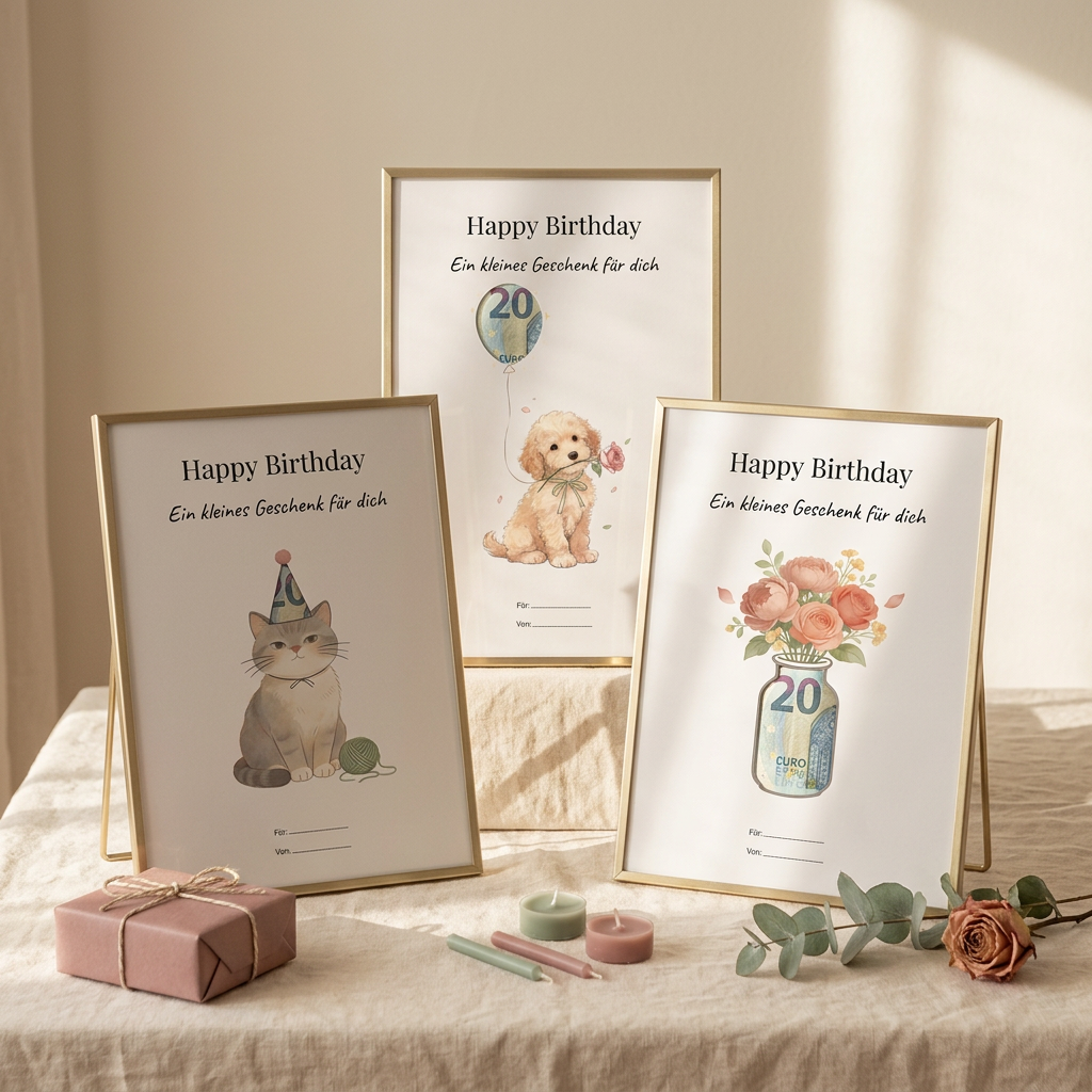 Wunscherfüller-Set Geburtstag · 3er-Bundle (Hund, Katze, Blumen)