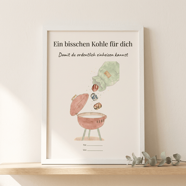 Wunscherfüller "Ein bisschen Kohle für dich", Geldgeschenk Vorlage zum Ausdrucken - Lenora